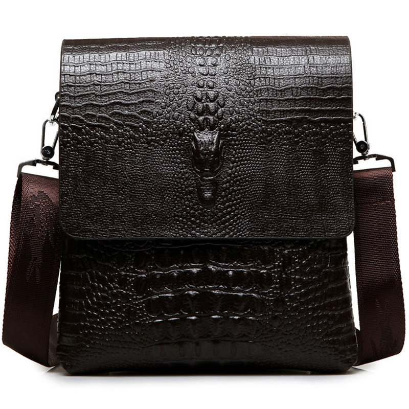 Luxury Bags For Men Brands - 男性用レザーショルダーバッグ,クロコダイルパターン,カジュアルスタイル,ブランド名
