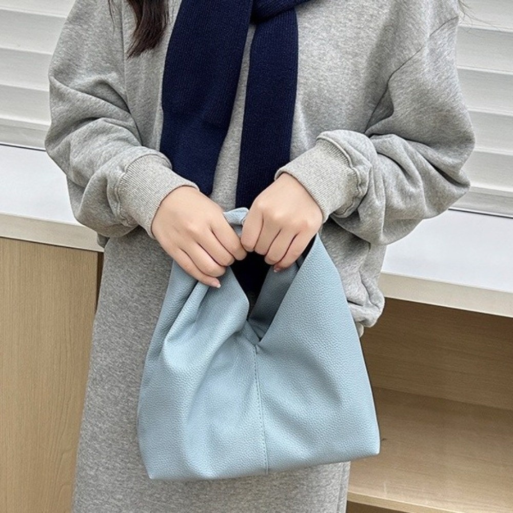 Luxury Bags Affordable - 手頃な価格のPU製ノットリストハンドバッグ、軽量無地ミニマリストバッグ、柔らかくエレガントな高級通勤バッグ、デート用