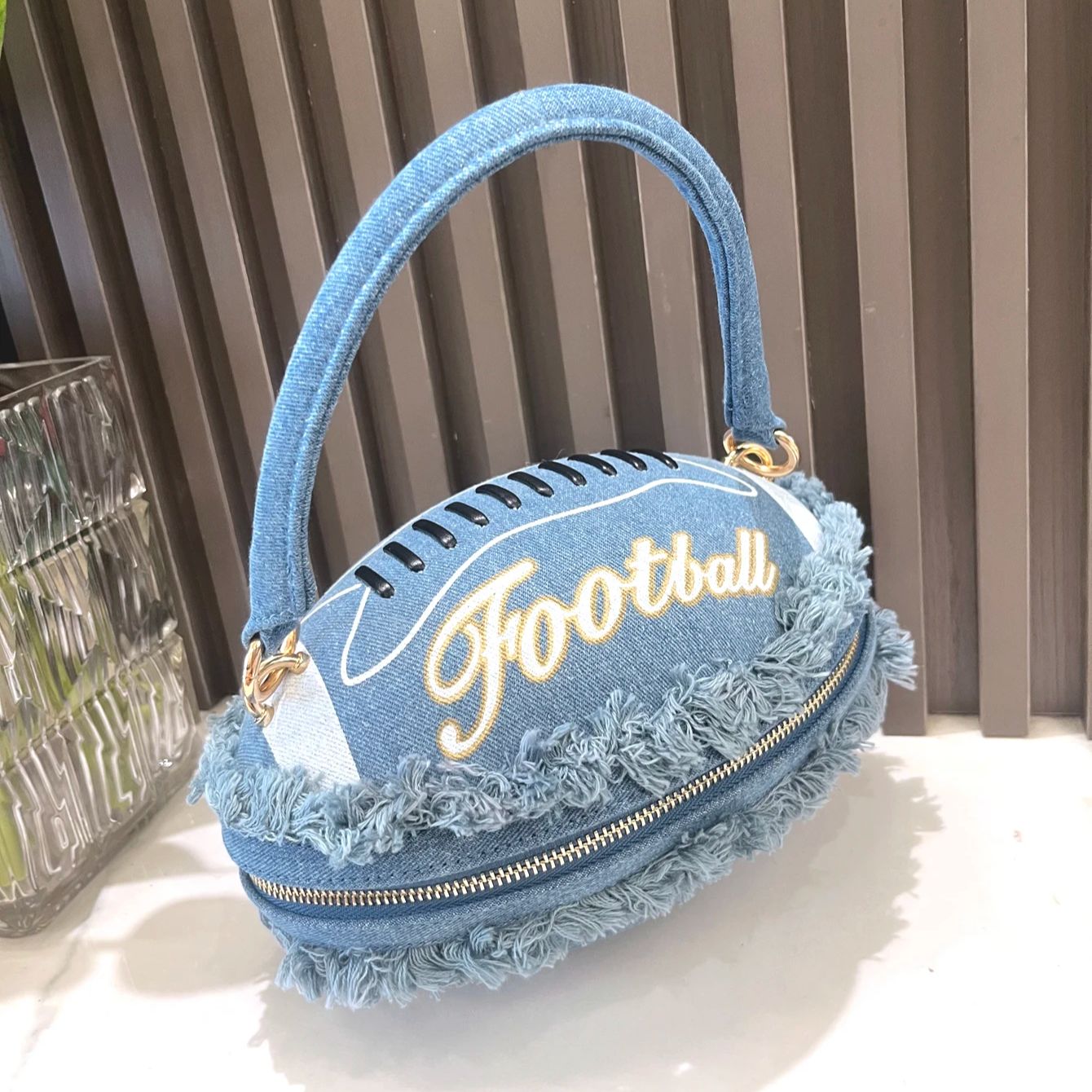 Luxury Bags Denim - 女性用ボール型イブニングクラッチバッグ,デニムハンドバッグ,高級デザイナーハンドバッグ