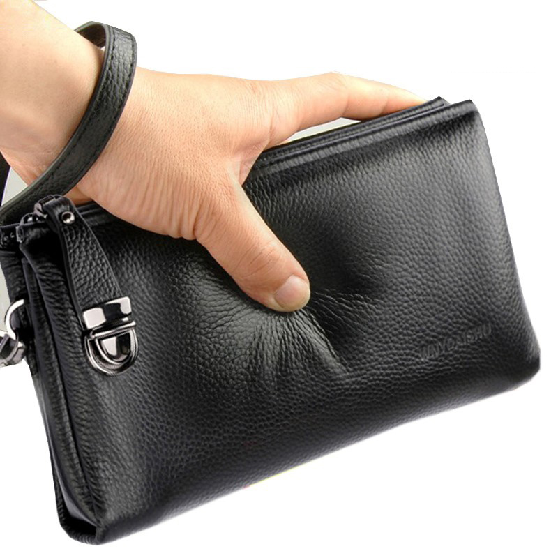 Luxury Bags For Men Brands - 2025 ハンドバッグ男性本物の牛革韓国ロッククラッチ男性本物の高級ブランドポーチ財布クラッチバッグクランプ袋ハンドバッグ