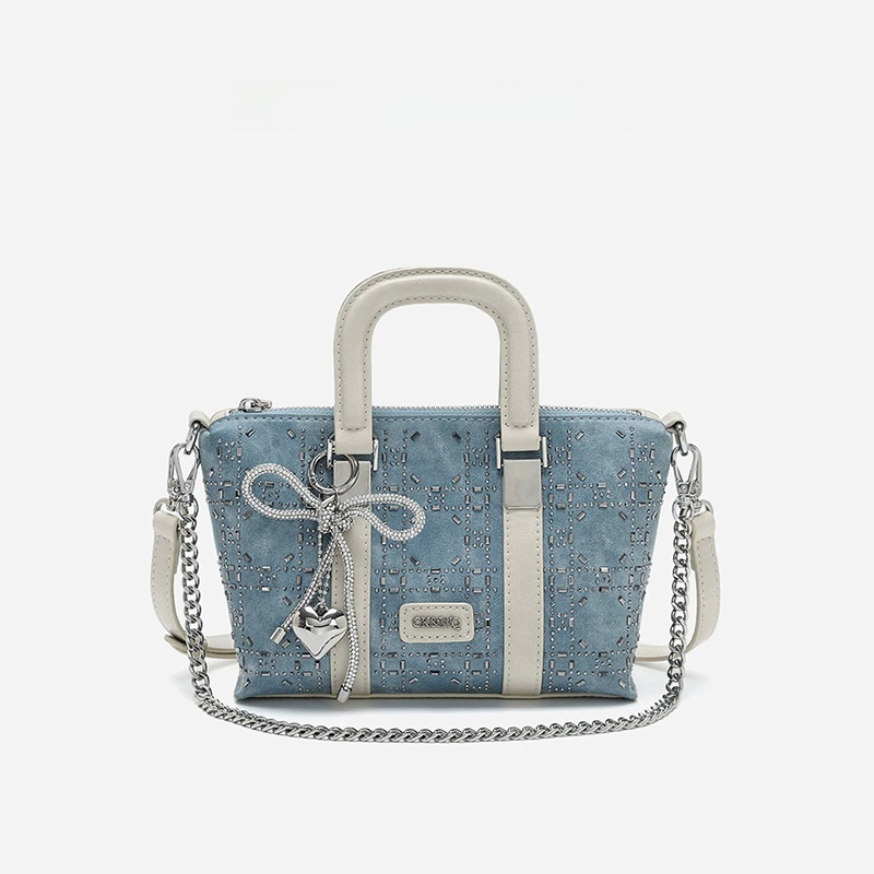 Luxury Bags Denim - Exncab ダイヤモンド装飾デニムトートバッグ大容量ハンドバッグクロスボディレディースバッグ高級感2026新作
