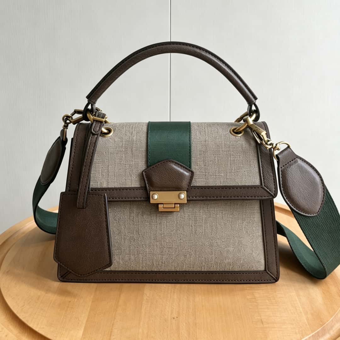 Luxury Bags Denim - 67G-2026 レディース高級新作通勤Y2Kハンドバッグ、フレンチコートスタイル小型コンパクトバッグ、レトロクイーンスタイル：25.5 - 17 - 13