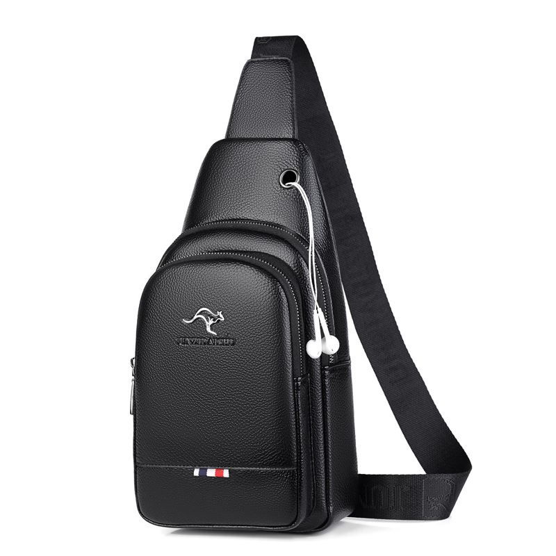Luxury Bags For Men Brands - Kagaroo 高級ブランドチェストパック男性クロスボディバッグレザーチェストバッグ旅行スリングバッグ黒茶色のメッセンジャーショルダーバッグ男性