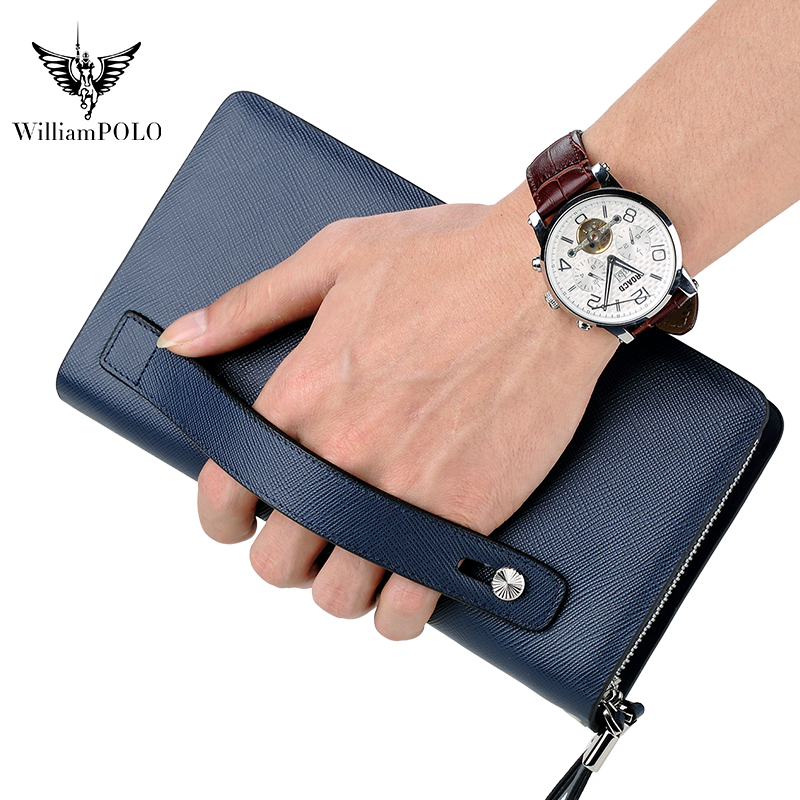 WILLIAMPOLO 高級メンズレザークラッチバッグ 大容 - Luxury Bags Office のレビューと価格