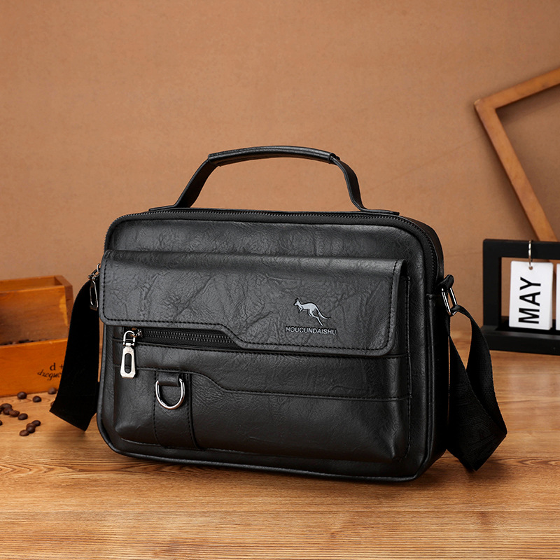 Kangaroo-男性用レザーメッセンジャーバッグ,カジュア - Luxury Bags For Men Brands のレビューと価格