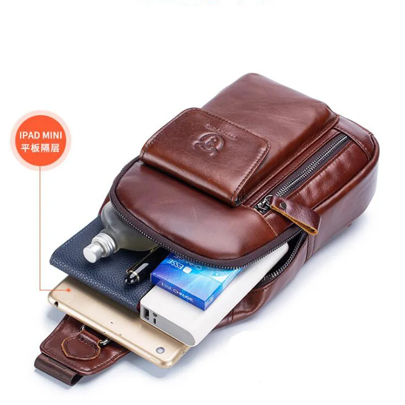 ブランドプレミアム 100% 本革チェストバッグ男性用高級ク - Luxury Bags For Men Brands のレビューと価格