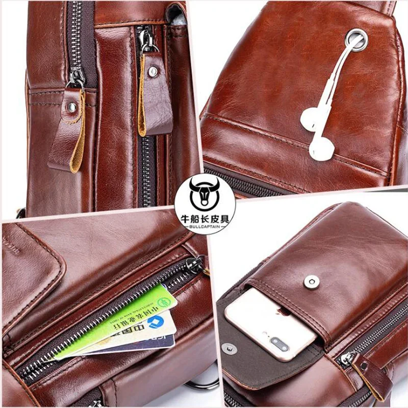 ブランドプレミアム 100% 本革チェストバッグ男性用高級ク - Luxury Bags For Men Brands のレビューと価格