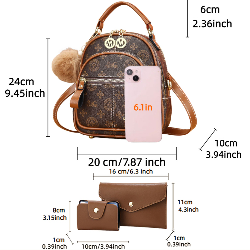 3点セット レディースバッグ、軽量高級プリントミニバックパッ - Luxury Bags & Leather Repair Of Atlanta Reviews のレビューと価格