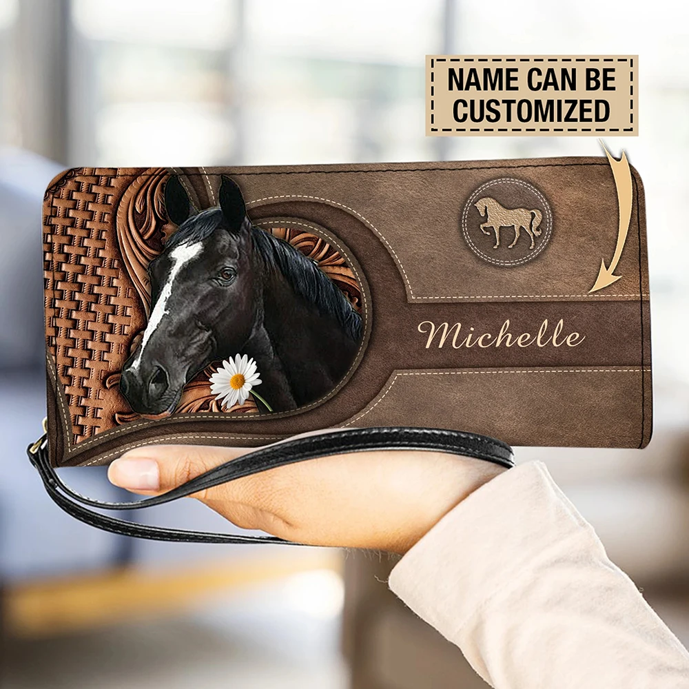 女性用高級ブランド財布 動物馬3Dプリント 長財布 マネーバ - Luxury Bags Brand Names のレビューと価格