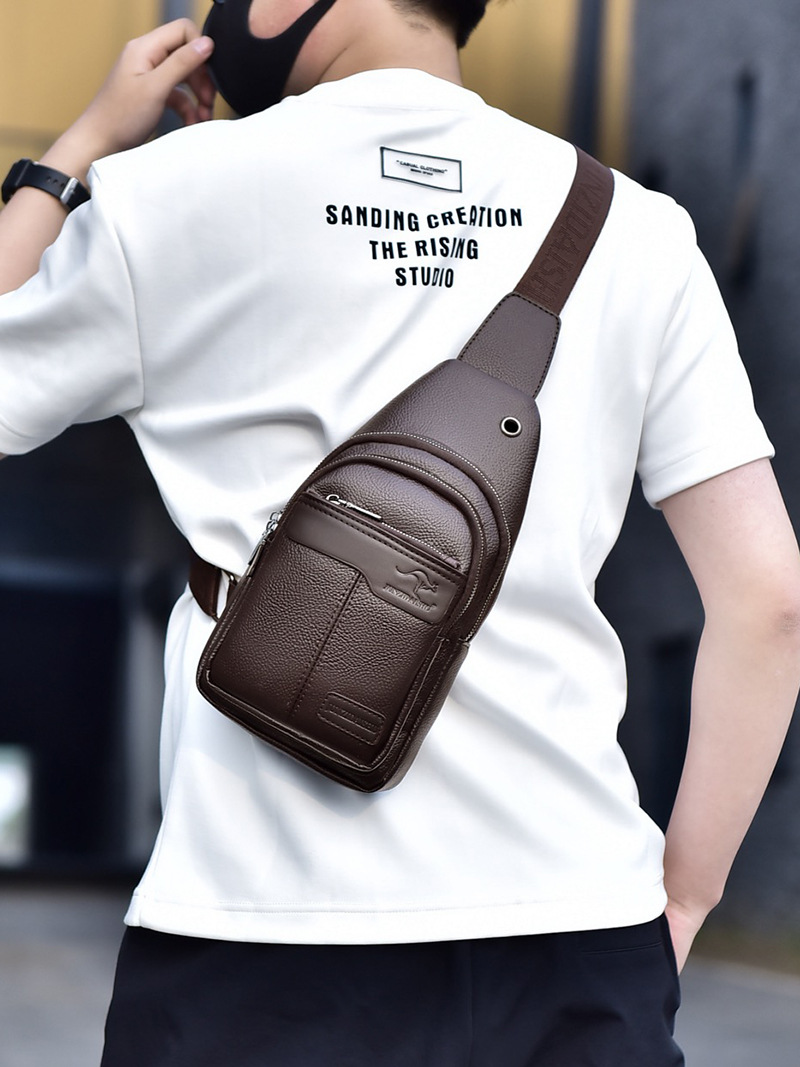 高級ブランドチェストパックレザーメッセンジャーバッグ男性ビジ - Luxury Bags For Men Brands のレビューと価格