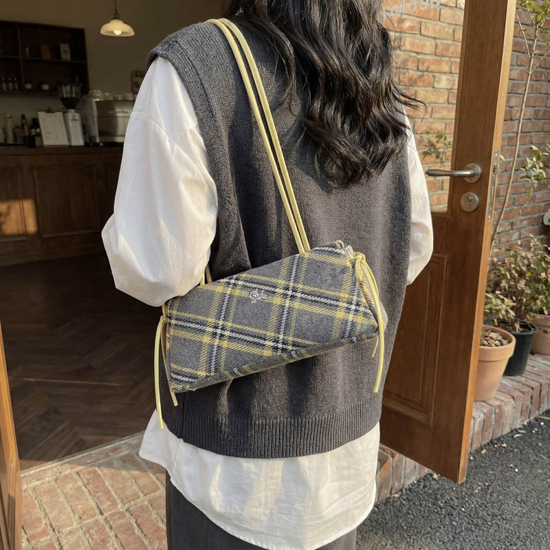 ファッションマイクロファイバーストライプチェック柄ジッパーボ - Luxury Bags Affordable のレビューと価格