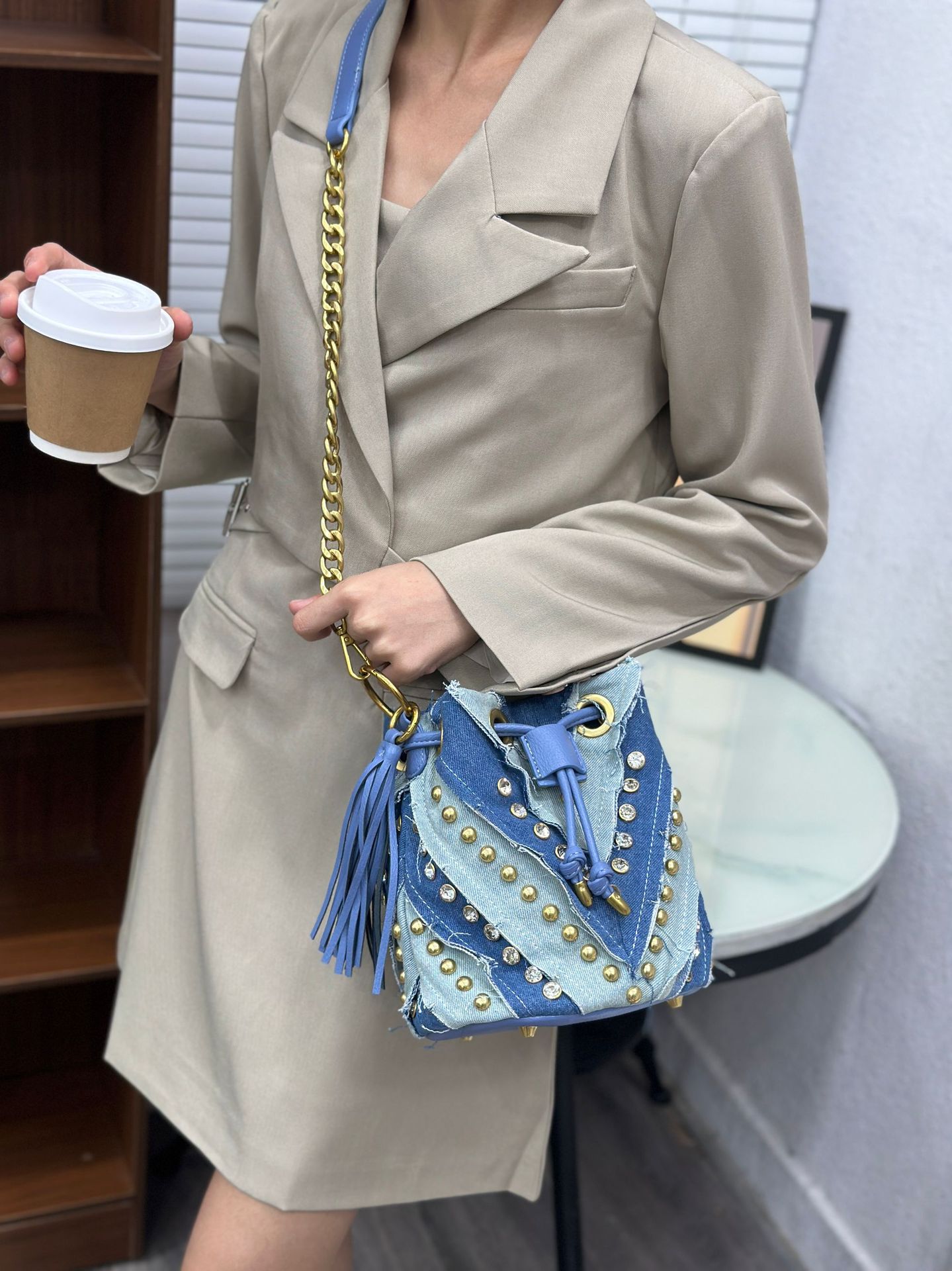 ライトラグジュアリーファッショナブルなダイヤモンド象嵌ハンド - Luxury Bags Denim のレビューと価格
