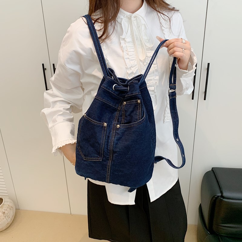 デニム女性用バックパック、ティーンエイジャーの女の子向けカジ - Luxury Bags Denim のレビューと価格