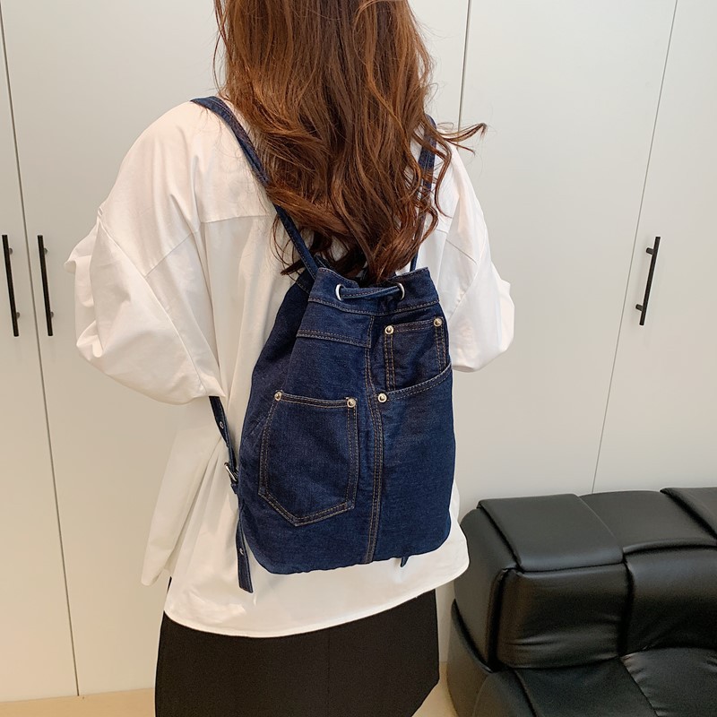 デニム女性用バックパック、ティーンエイジャーの女の子向けカジ - Luxury Bags Denim のレビューと価格
