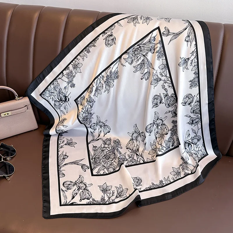 女性用フローラルプリントスクエアスカーフ,サテン,ヘッドバン - Luxury Bags Expensive のレビューと価格