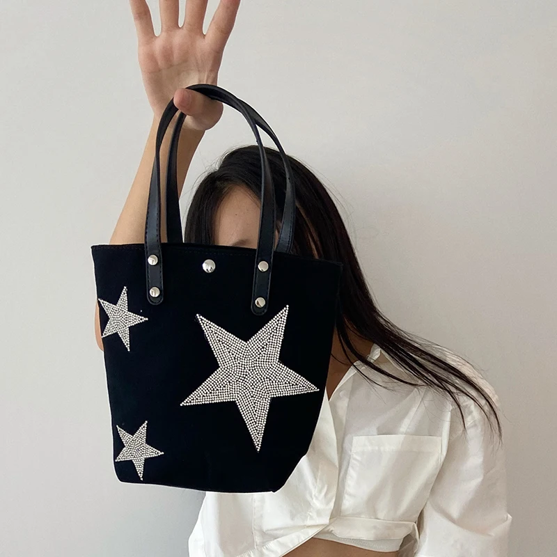 ファッションデニム女性ハンドバッグ高級ダイヤモンドスターパタ - Luxury Bags Denim のレビューと価格