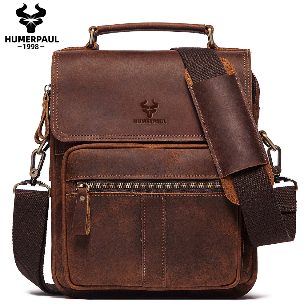 ヒューマン-男性用本革ショルダーバッグ,ファッショナブルな作 - Luxury Bags Office のレビューと価格