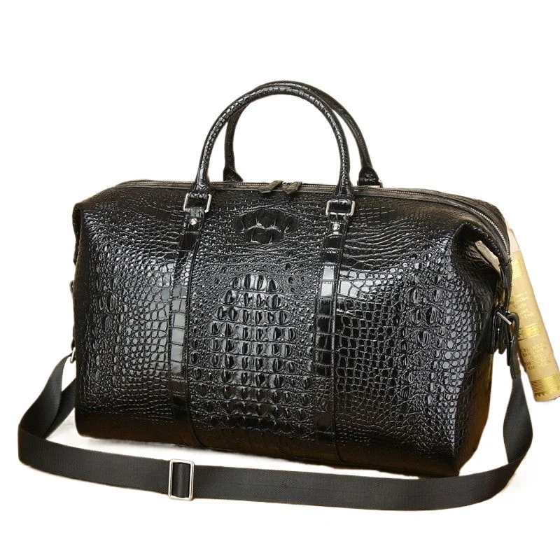 2025 ワニ柄牛本革トラベルバッグ高級男性大容量ポータブル - Luxury Bags For Men Brands のレビューと価格