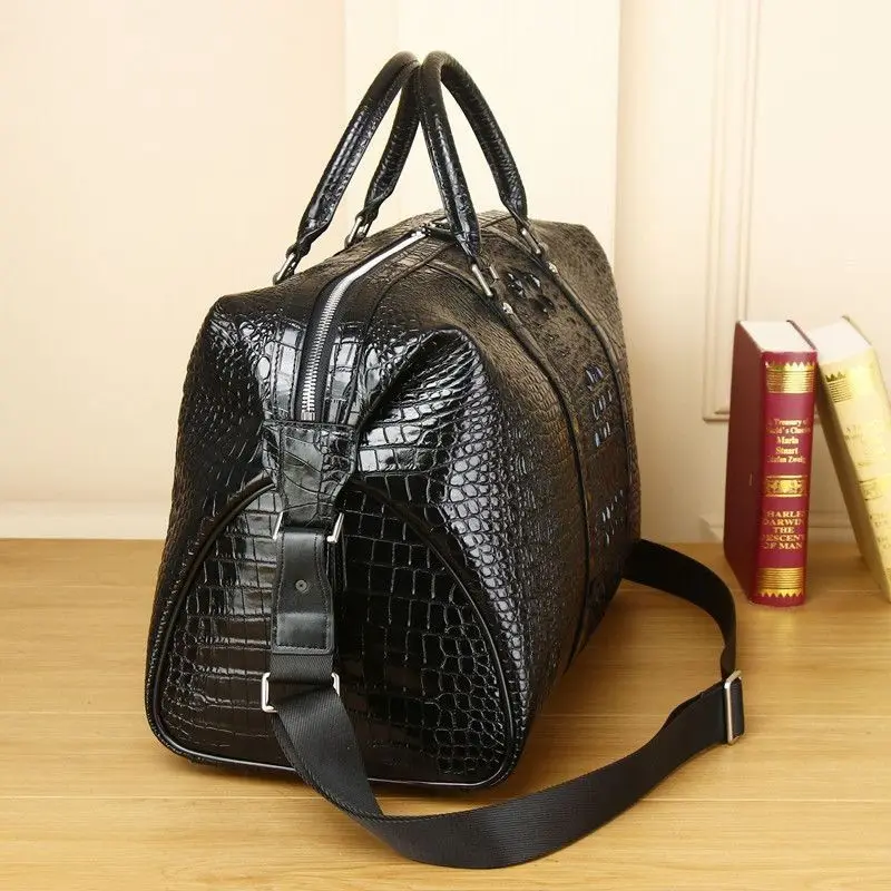 2025 ワニ柄牛本革トラベルバッグ高級男性大容量ポータブル - Luxury Bags For Men Brands のレビューと価格