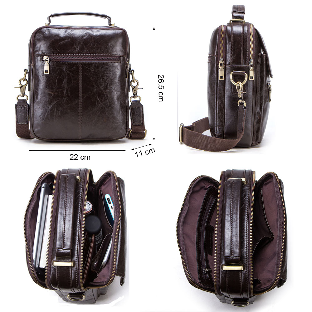 CONTACT'S 新しい本革メッセンジャーバッグ男性用カジ - Luxury Bags For Men Brands のレビューと価格