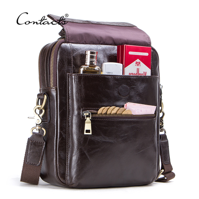 CONTACT'S 新しい本革メッセンジャーバッグ男性用カジ - Luxury Bags For Men Brands のレビューと価格